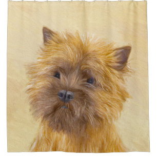 Cairn Terrier Painting - Cute Original Dog Art Shower Curtain