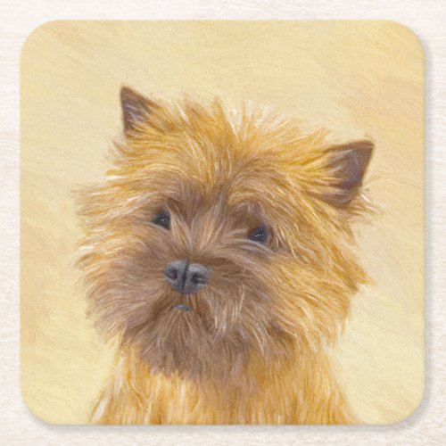 Cairn Terrier Painting _ Cute Original Dog Art Square Paper Coaster