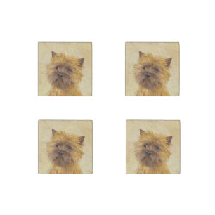 Cairn Terrier Painting - Cute Original Dog Art Stone Magnet