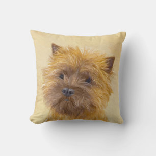 Cairn Terrier Painting - Cute Original Dog Art Throw Pillow