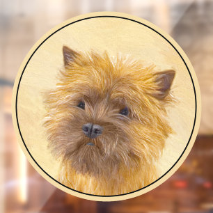Cairn Terrier Painting - Cute Original Dog Art Window Cling