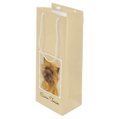 Cairn Terrier Painting _ Cute Original Dog Art Wine Gift Bag