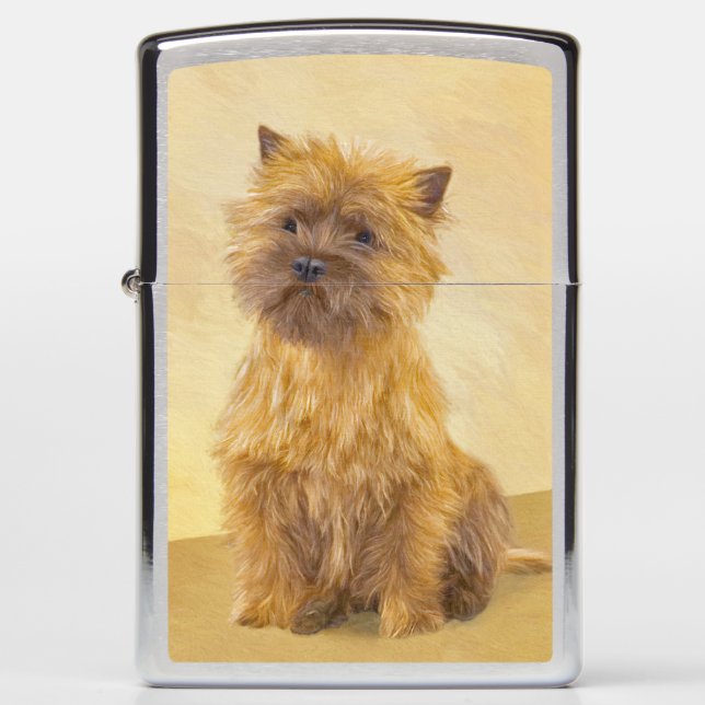 Cairn Terrier Painting - Cute Original Dog Art Zippo Lighter (Front)