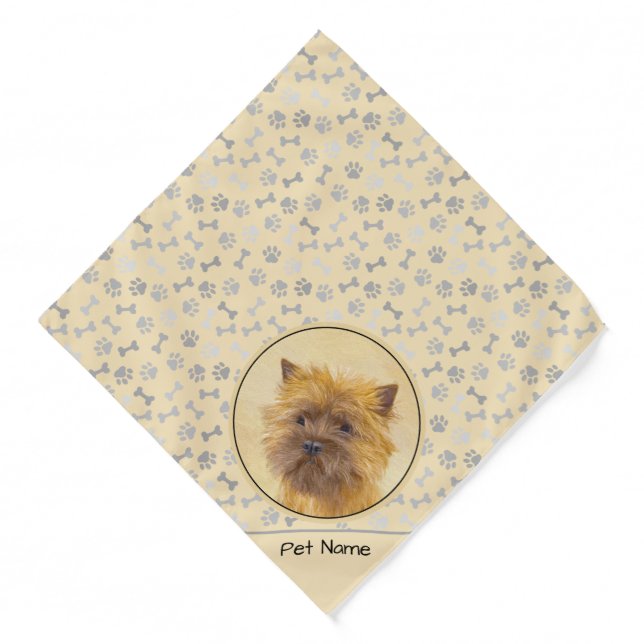 Cairn Terrier Painting Cute Original Pet Dog Art Bandana (Front)