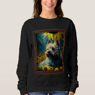 Cairn Terrier Painting Sunflower Flower Mom Women  Sweatshirt