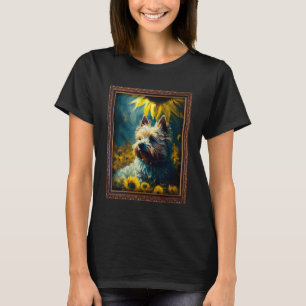 Cairn Terrier Painting Sunflower Flower Mom Women T-Shirt