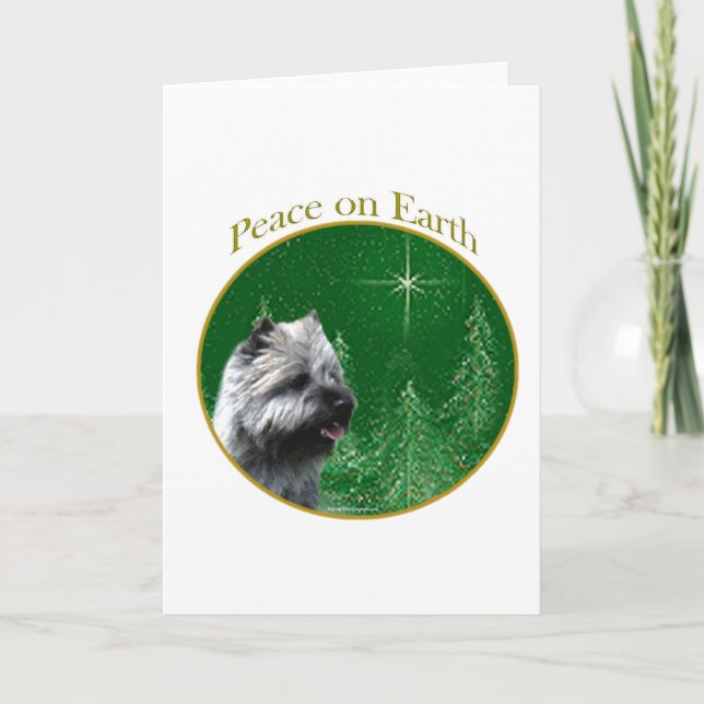 Cairn Terrier Peace Holiday Card (Front)