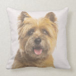 Cairn Terrier Portrait Faux Needlepoint Design Throw Pillow