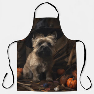 Cairn Terrier Pumpkins Halloween Scary Apron