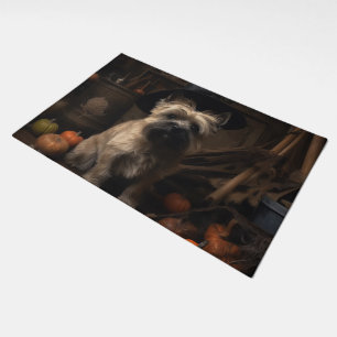Cairn Terrier Pumpkins Halloween Scary Doormat
