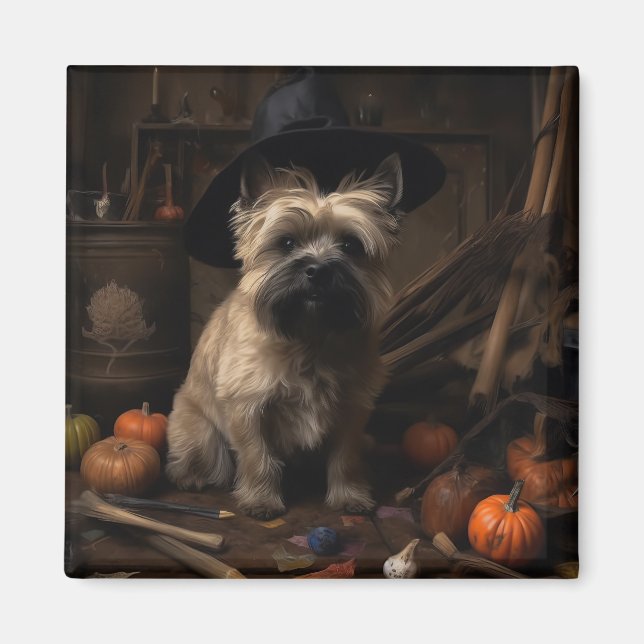 Cairn Terrier Pumpkins Halloween Scary  Magnet (Front)