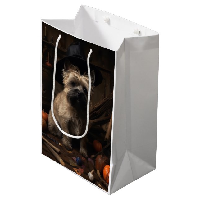 Cairn Terrier Pumpkins Halloween Scary  Medium Gift Bag (Front Angled)
