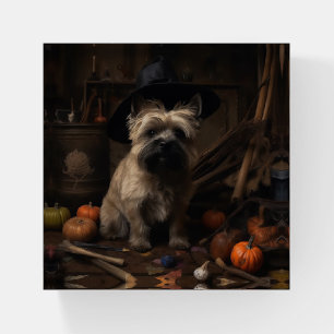 Cairn Terrier Pumpkins Halloween Scary  Paperweight