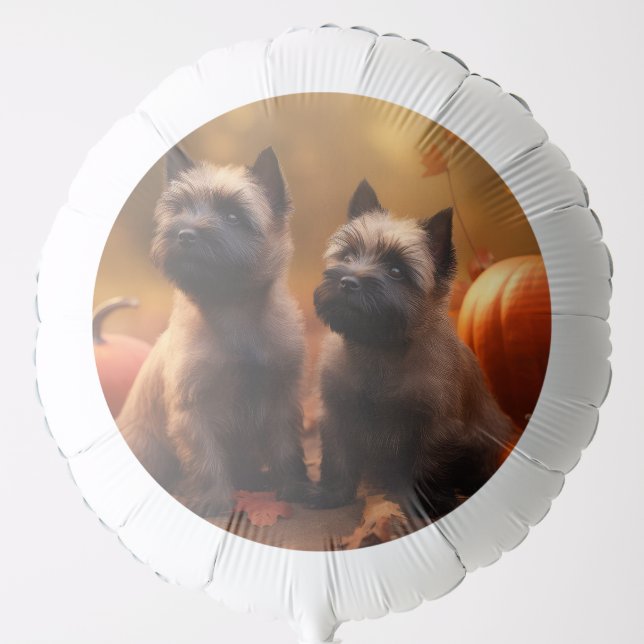 Cairn Terrier Puppy Autumn Delight Pumpkin  Balloon (Front)
