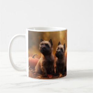 Cairn Terrier Puppy Autumn Delight Pumpkin Coffee Mug