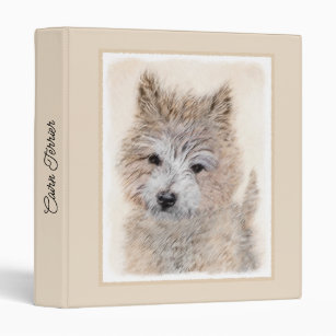 Cairn Terrier Puppy Painting - Original Dog Art 3 Ring Binder