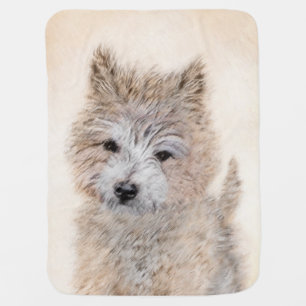 Cairn Terrier Puppy Painting - Original Dog Art Baby Blanket
