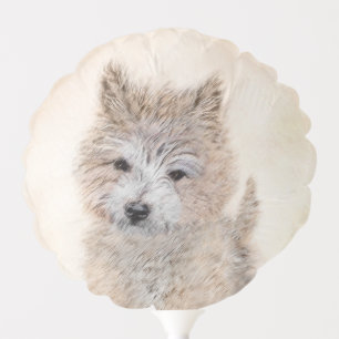 Cairn Terrier Puppy Painting - Original Dog Art Balloon