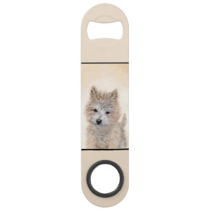 Cairn Terrier Puppy Painting - Original Dog Art Bar Key