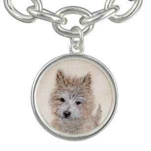Cairn Terrier Puppy Painting - Original Dog Art Bracelet