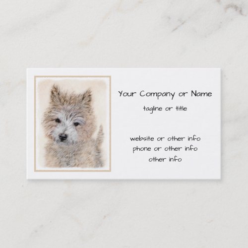 Cairn Terrier Puppy Painting _ Original Dog Art Business Card