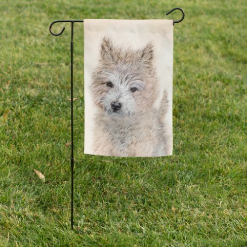 Cairn Terrier Puppy Painting _ Original Dog Art Garden Flag