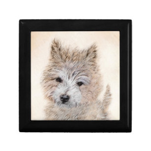 Cairn Terrier Puppy Painting - Original Dog Art Gift Box
