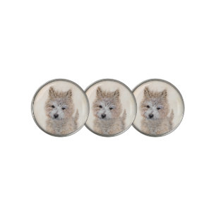 Cairn Terrier Puppy Painting - Original Dog Art Golf Ball Marker