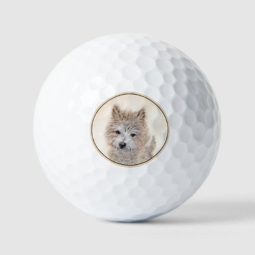 Cairn Terrier Puppy Painting _ Original Dog Art Golf Balls