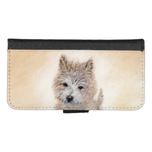Cairn Terrier Puppy Painting - Original Dog Art iPhone 8/7 Wallet Case