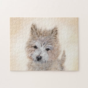 Cairn Terrier Puppy Painting - Original Dog Art Jigsaw Puzzle