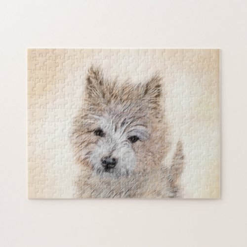 Cairn Terrier Puppy Painting _ Original Dog Art Jigsaw Puzzle
