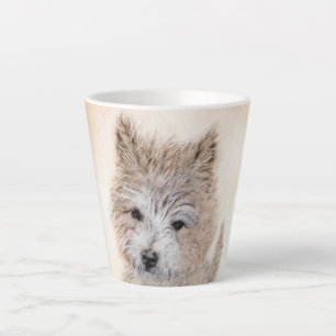 Cairn Terrier Puppy Painting - Original Dog Art Latte Mug