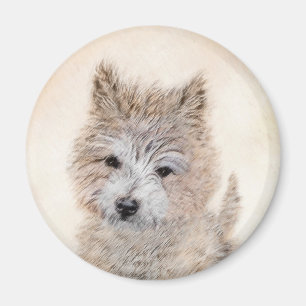 Cairn Terrier Puppy Painting - Original Dog Art Magnet