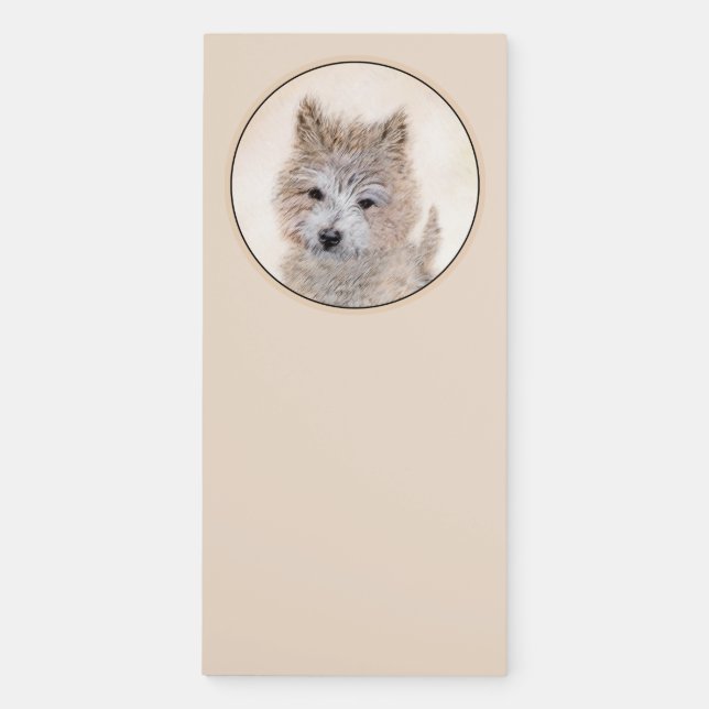 Cairn Terrier Puppy Painting - Original Dog Art Magnetic Notepad (Front)