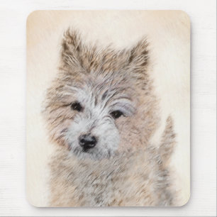 Cairn Terrier Puppy Painting - Original Dog Art Mouse Pad