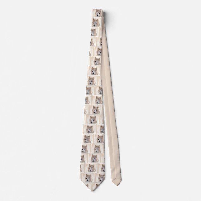 Cairn Terrier Puppy Painting - Original Dog Art Neck Tie (Front)