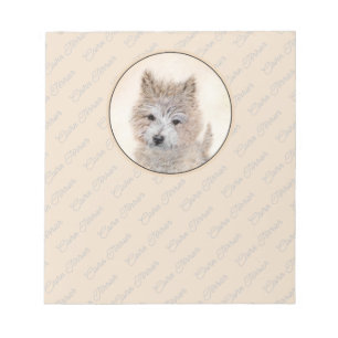 Cairn Terrier Puppy Painting - Original Dog Art Notepad