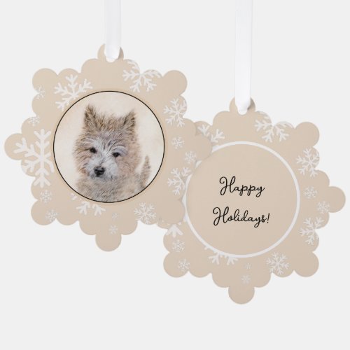 Cairn Terrier Puppy Painting _ Original Dog Art Ornament Card