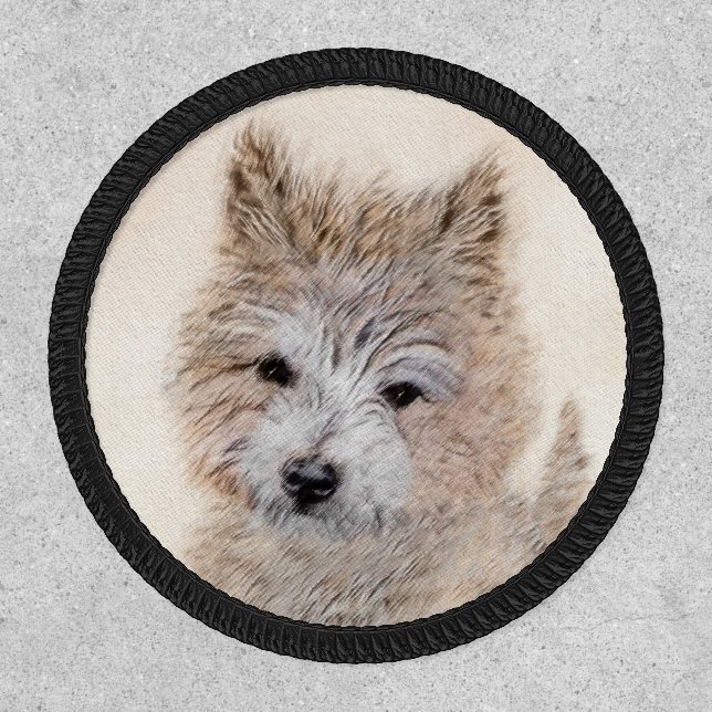Cairn Terrier Puppy Painting - Original Dog Art Patch (Front)