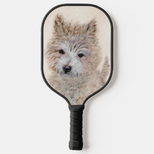 Cairn Terrier Puppy Painting - Original Dog Art Pickleball Paddle