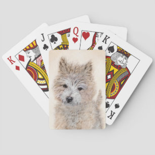 Cairn Terrier Puppy Painting - Original Dog Art Poker Cards