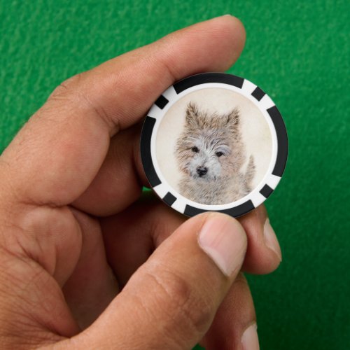 Cairn Terrier Puppy Painting _ Original Dog Art Poker Chips