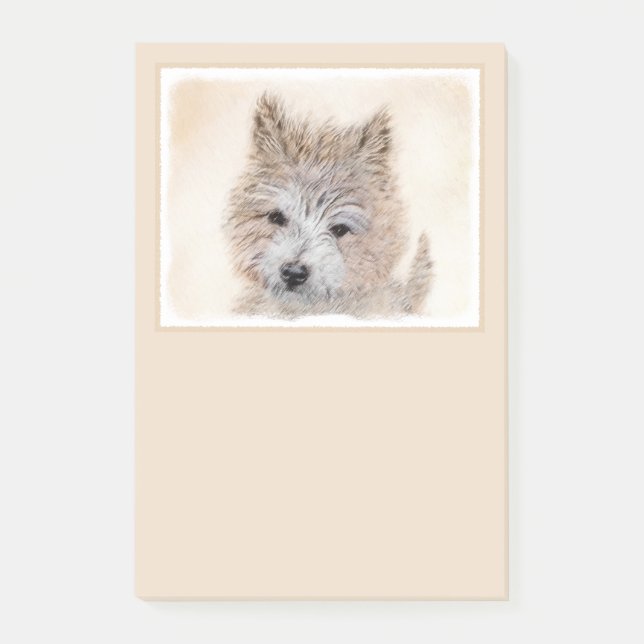 Cairn Terrier Puppy Painting - Original Dog Art Post-it Notes (Front)