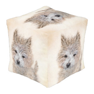Cairn Terrier Puppy Painting - Original Dog Art Pouf
