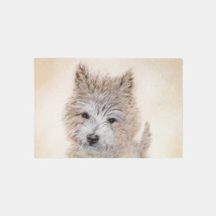 Cairn Terrier Puppy Painting - Original Dog Art Rug