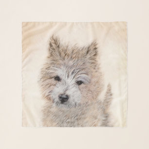 Cairn Terrier Puppy Painting - Original Dog Art Scarf