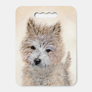 Cairn Terrier Puppy Painting - Original Dog Art Seat Cushion