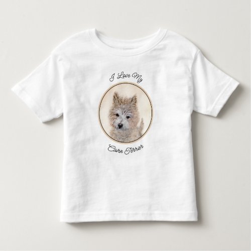 Cairn Terrier Puppy Painting _ Original Dog Art Toddler T_shirt