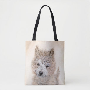 Cairn Terrier Puppy Painting - Original Dog Art Tote Bag